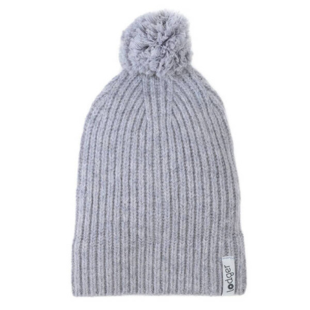 Lodger Czapeczka z Wełny Merino 100%  3-6 msc Szara Drizzle